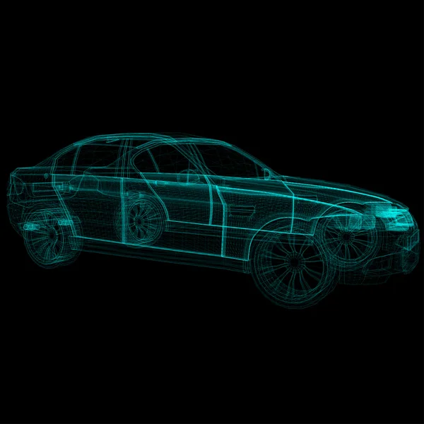 Voiture Wireframe — Image vectorielle