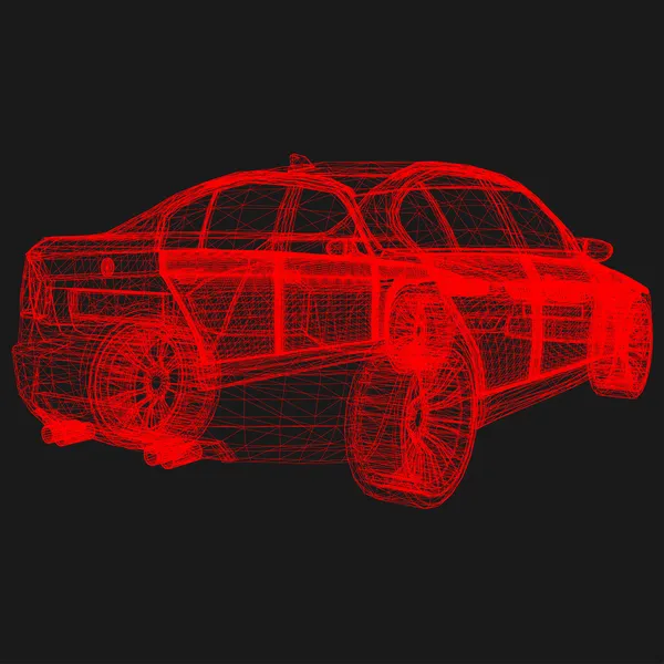 Coche Wireframe — Archivo Imágenes Vectoriales