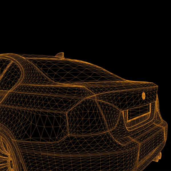 Voiture Wireframe — Image vectorielle