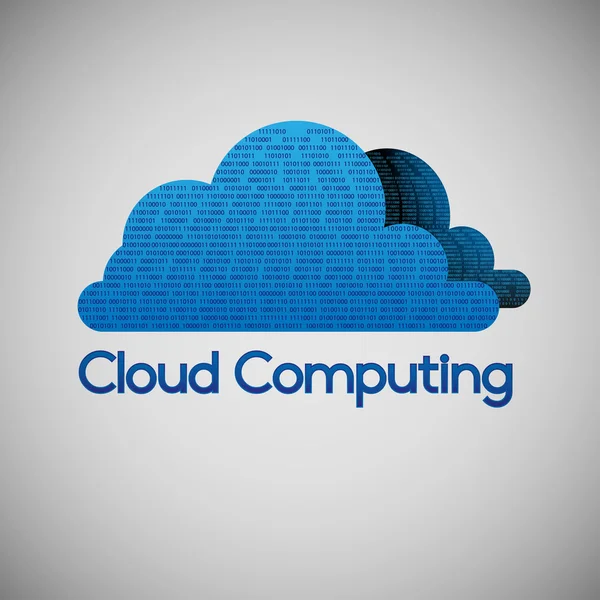 Binaire cloud computing — Stockvector