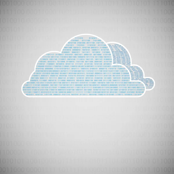 Binaire cloud computing — Stockvector