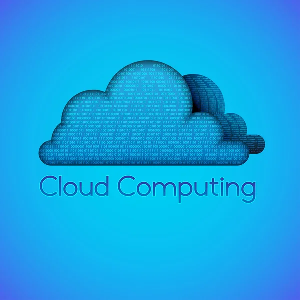 Binaire cloud computing — Stockvector