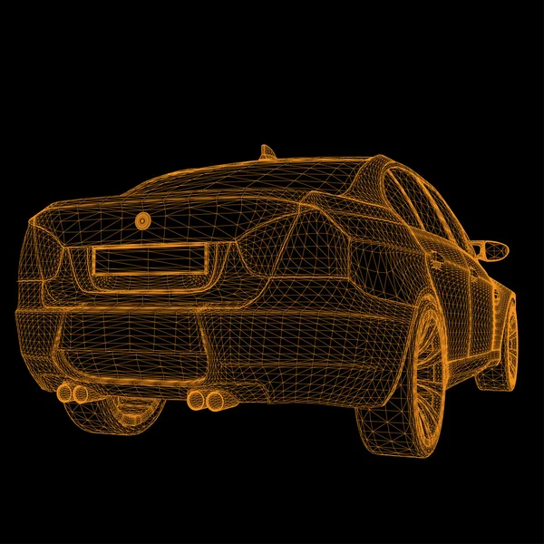 Voiture Wireframe — Image vectorielle