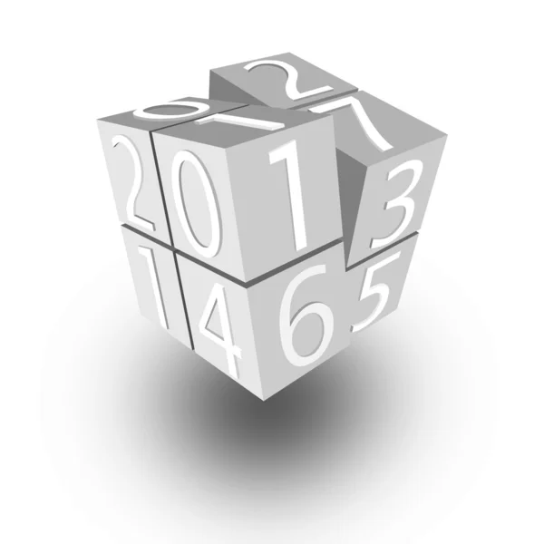 Wit 2013 kubus — Stockvector