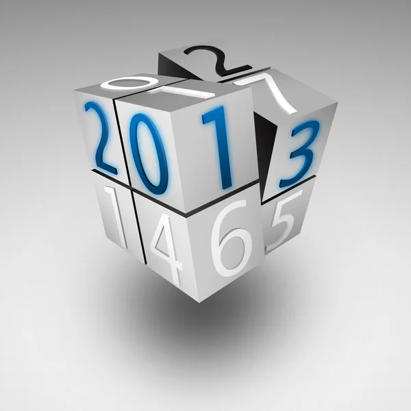 3D куб 2013 — стоковий вектор