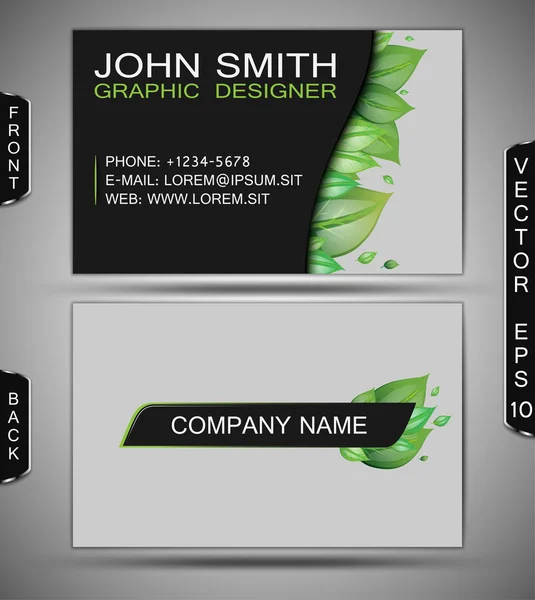 Green Eco Business Card — Stock Vector