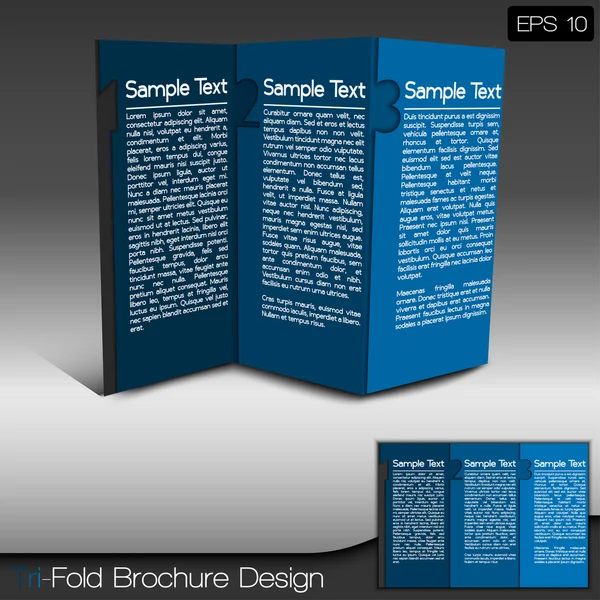 현대 트라이 배 브로셔 디자인 레이아웃 — 스톡 벡터