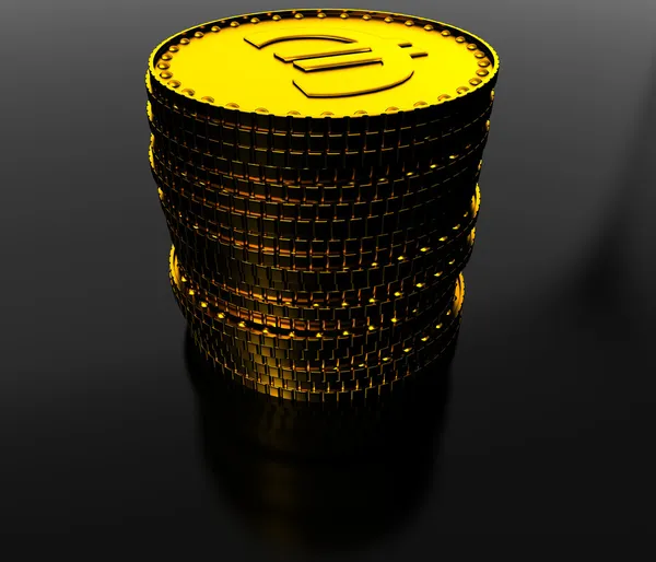 Monedas de oro en euros — Foto de Stock