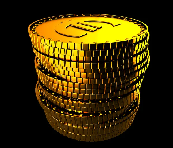 Monedas de oro en euros — Foto de Stock