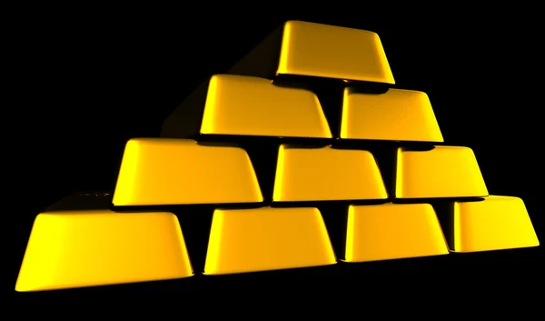 3D Gold Bars — Stock Photo, Image