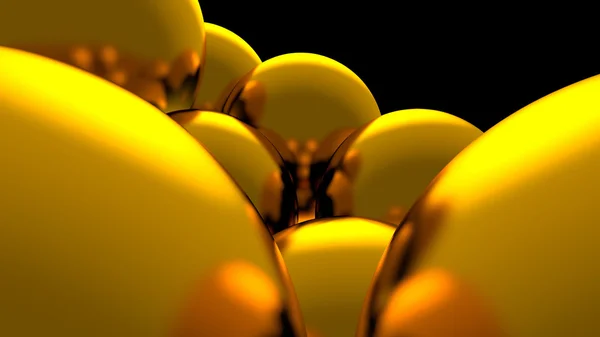 3D Golden Spheres — Stock Photo, Image