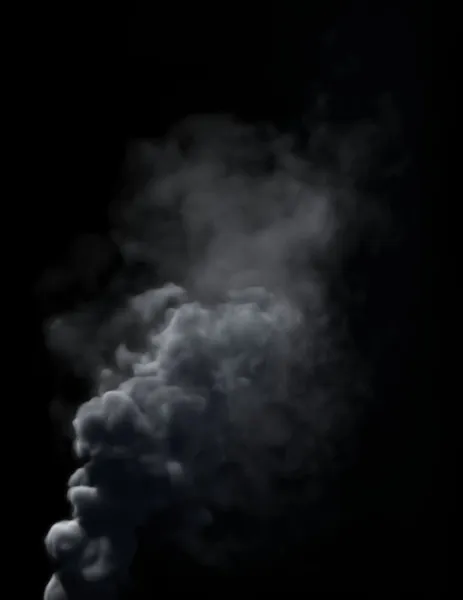 Šedý kouř s černým pozadím — Stock fotografie