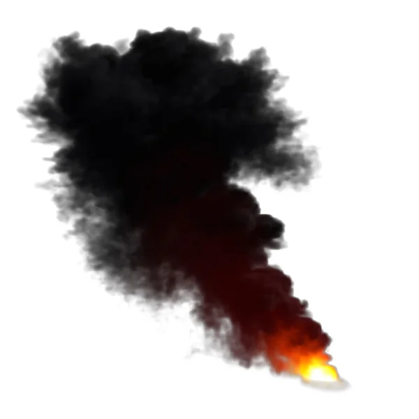 Feuer Rauch isoliert auf weißem Hintergrund — Stockfoto