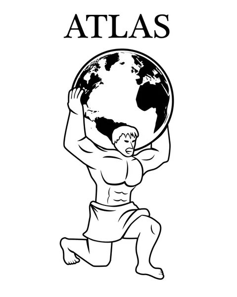 Atlas apoyando al mundo — Vector de stock