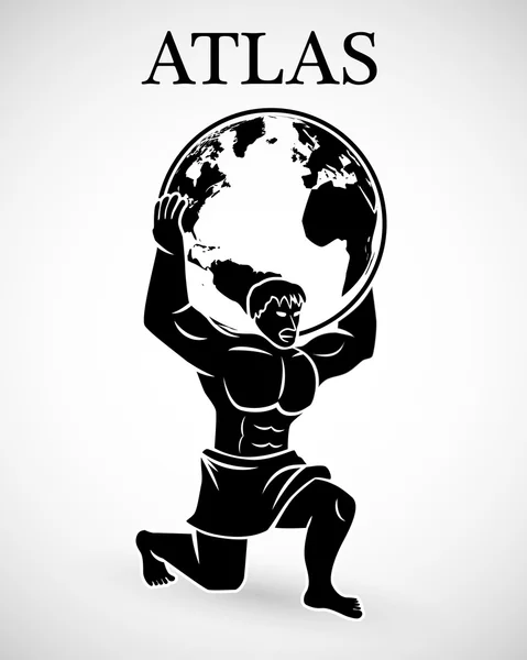 Atlas apoiando o mundo — Vetor de Stock