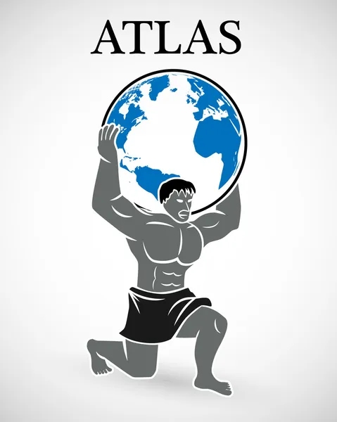 Atlas apoyando al mundo — Vector de stock