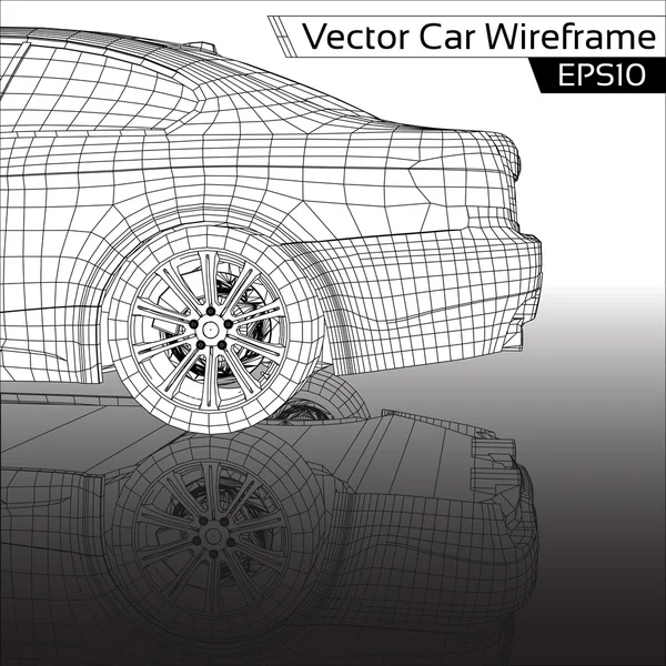 Car Wireframe — Vector de stoc