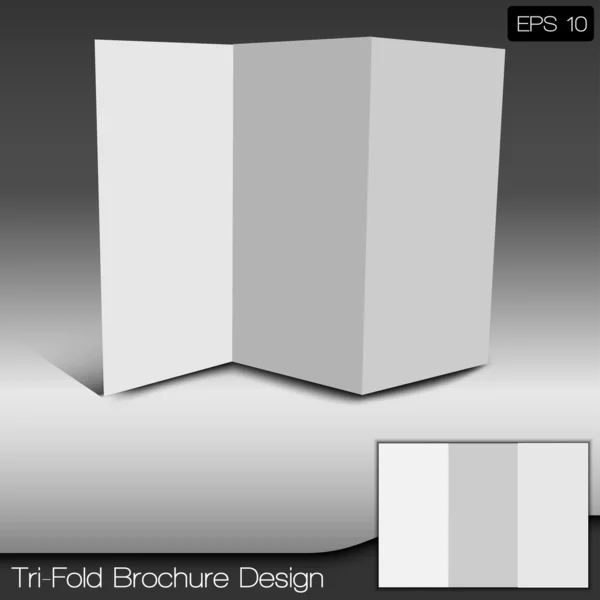 트라이 회색 배경에 접고 프레 젠 테이 션 빈 전단지 일러스트 디자인 — 스톡 벡터