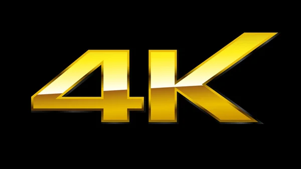 4K Sign (Gold) , EPS10 Vector — Stock Vector