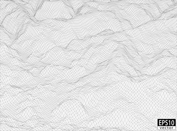 Terrain de Wireframe 3D — Image vectorielle