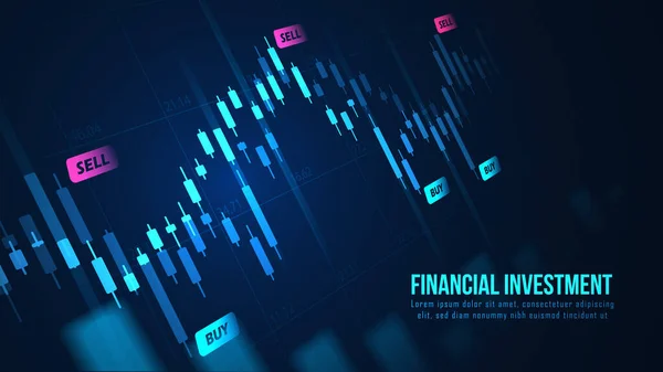 Graphique Trading Boursier Forex Concept Graphique Adapté Investissement Financier Aux — Image vectorielle