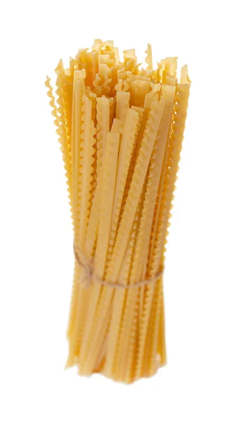 Spaghetti Närbild Vit Isolerad Bakgrund — Stockfoto