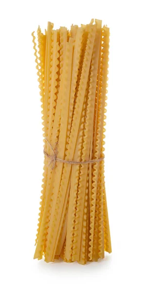 Raw Spaghetti Closeup White Isolated Background — Stock Photo, Image