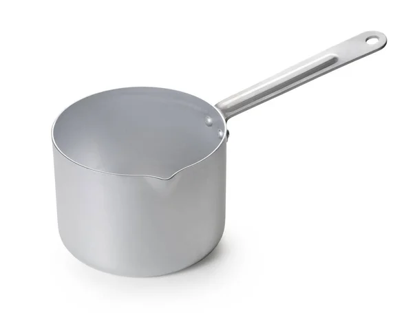 Aluminium Pan Vit Isolerad Bakgrund — Stockfoto