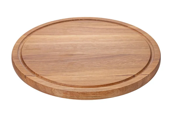 Mutfak yuvarlak kesme tahtası beyaz izole arkaplan