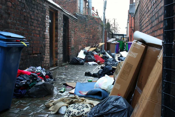 Dirty back street alley — Stock Photo, Image