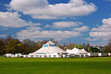 Circus tents in park clipart