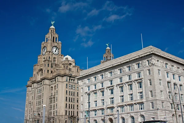 Liverpool waterfront buildings — Stock Photo, Image