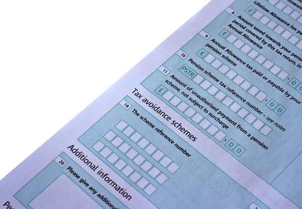 UK tax return form — Stock Photo, Image