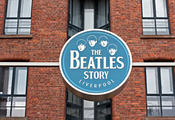 The Beatles Story Exhibition Sign — Stock Photo, Image