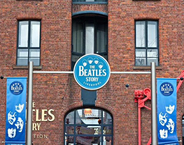 The Beatles Story Exhibition Sign — Stock Photo, Image