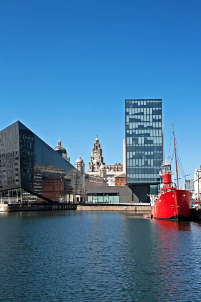 Vista da histórica orla marítima de Liverpool — Fotografia de Stock