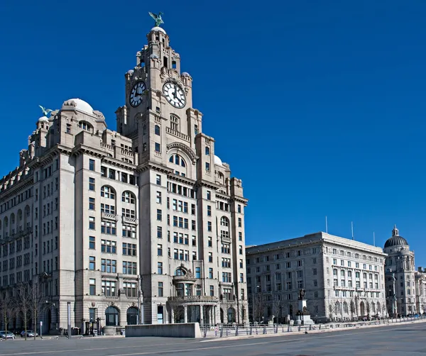Património Mundial de Liverpool edifícios à beira-mar — Fotografia de Stock