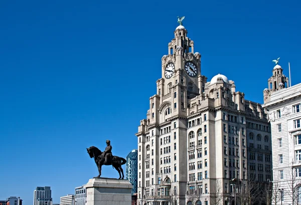 Património Mundial de Liverpool edifícios à beira-mar — Fotografia de Stock