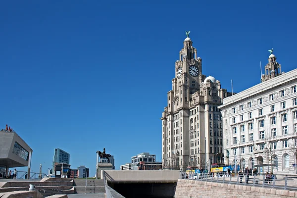 Património Mundial de Liverpool edifícios à beira-mar — Fotografia de Stock