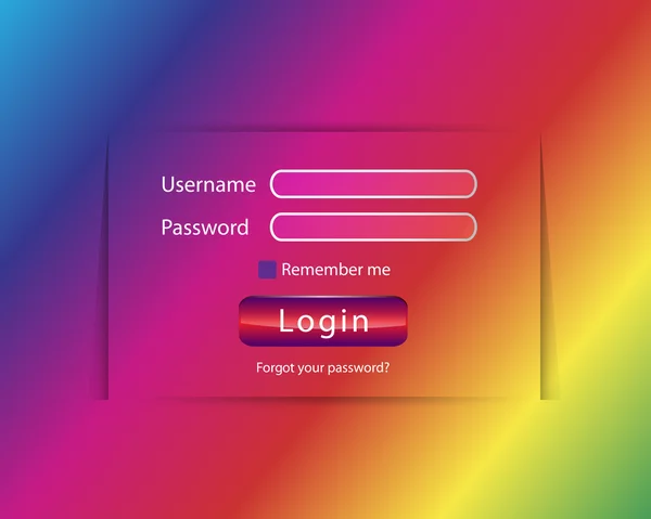 Interfaccia di login — Vettoriale Stock