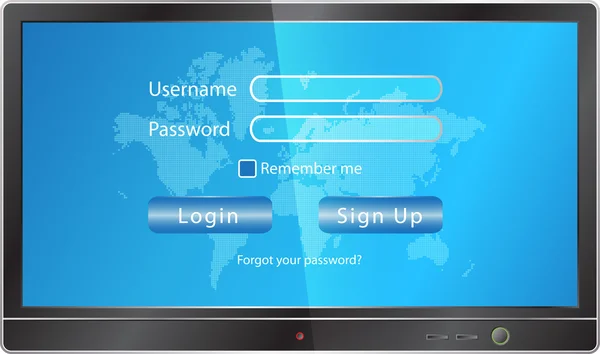 Login Tv — Stockvector