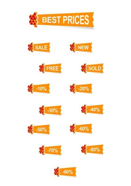 Flat stickers set — Stock Vector