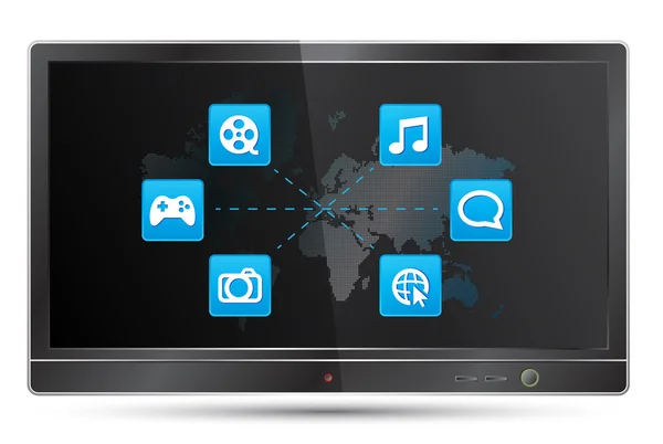 Mundo dos meios de comunicação TV — Vetor de Stock