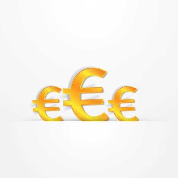 Gold euro sign in gray background — Stock Vector