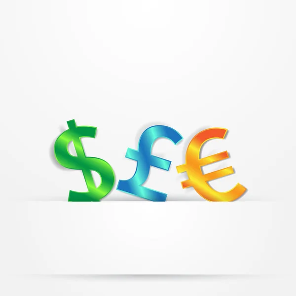 Dollar Pfund Euro-Zeichen — Stockvektor