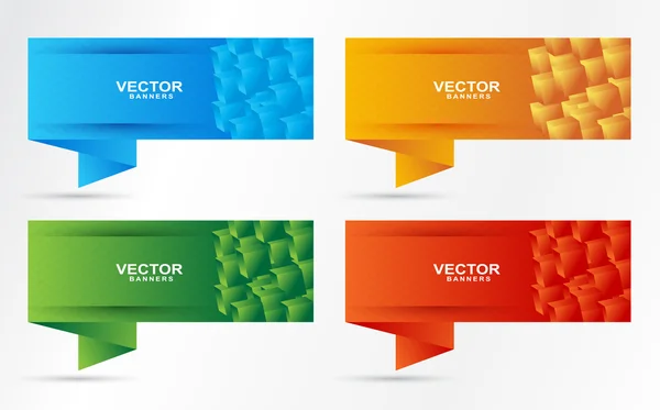 Conjunto de banner con forma de cubos — Vector de stock