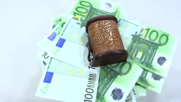 Kofferbak vol van 100 euro — Stockvideo