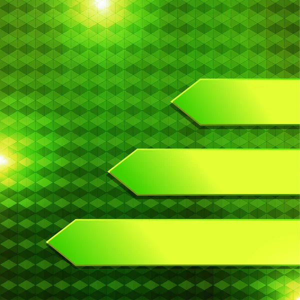 Bandiera esagonale verde — Vettoriale Stock