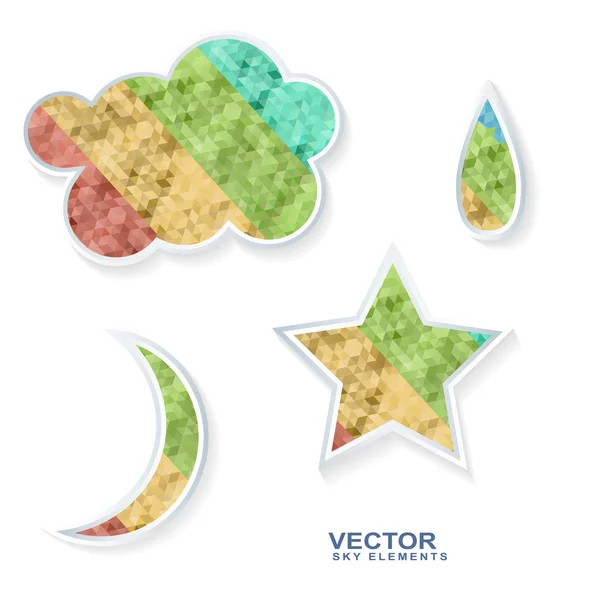 Colored pixel sky element — Stock Vector