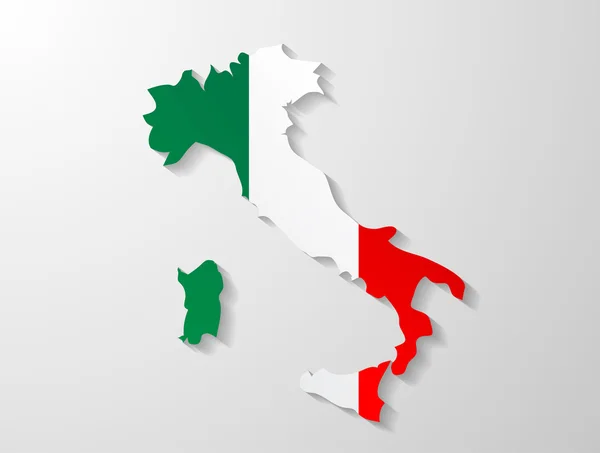 Italië kaart schaduweffect — Stockvector